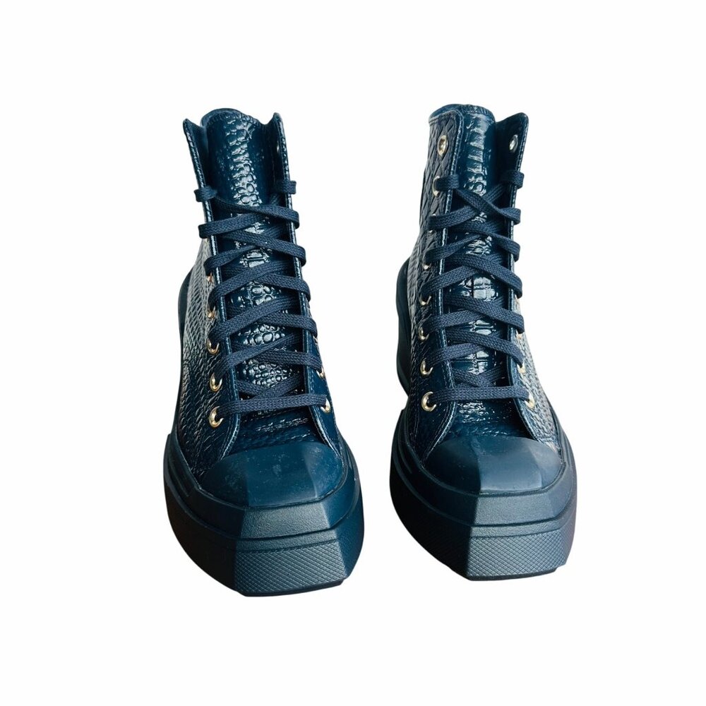 ✨Chuck 70 De Luxe Wedge Platform Croc-embossed leather Womens Shoes 9.5 A10037C - Picture 3 of 8